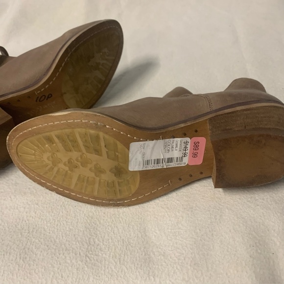 Sam Edelman Palmer G5986L8 Distressed Leather Womens Size 6 Putty Ankle Booties - Picture 8 of 11